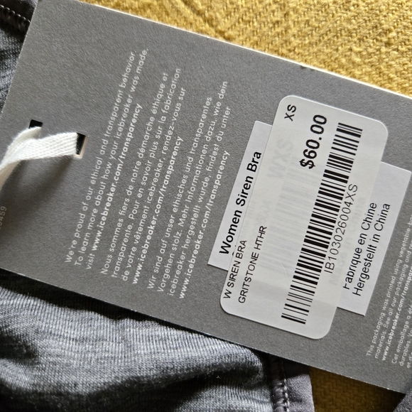 New XS Icebreaker Merino Wool Siren Bra - Picture 3 of 3